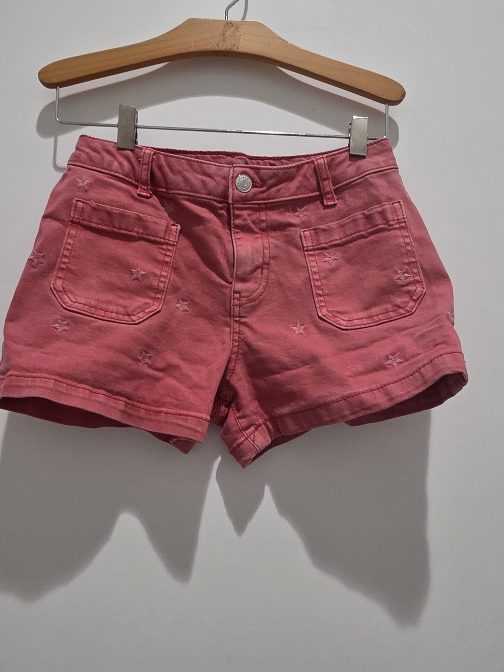 Cat & Jack Pink Star-Embroidered Jean Shorts